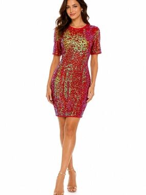 BCBG | Sequin Short Sleeve Bodycon Dress